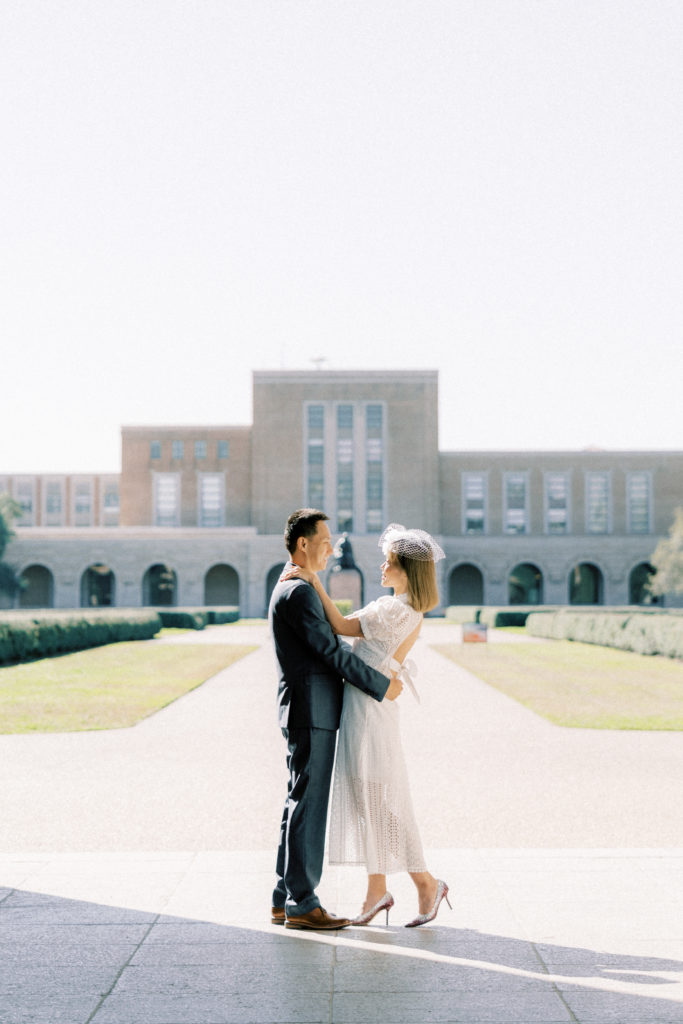 couple portrait at rice university in houston