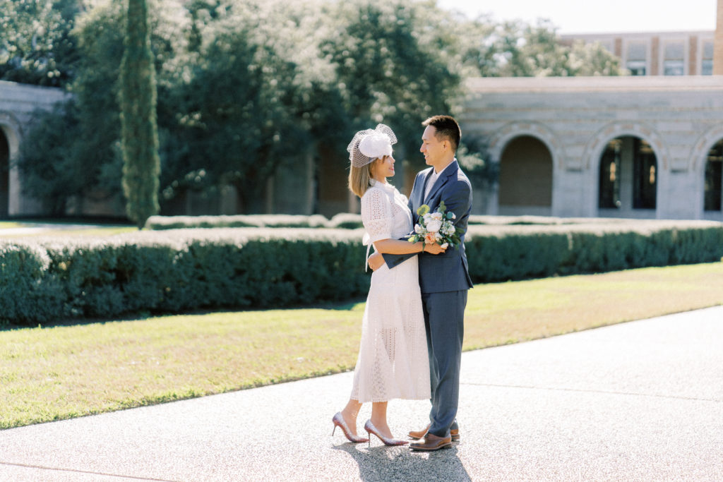 couple looking at each other romantically during portrait session